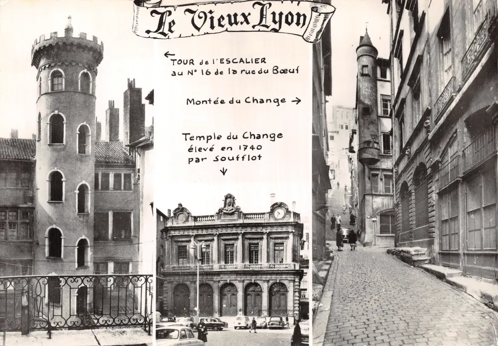 Alt Lyon — Tour de l'Escalier und Temple du Change — Les Editions J. CELLARD - Vorderseite
