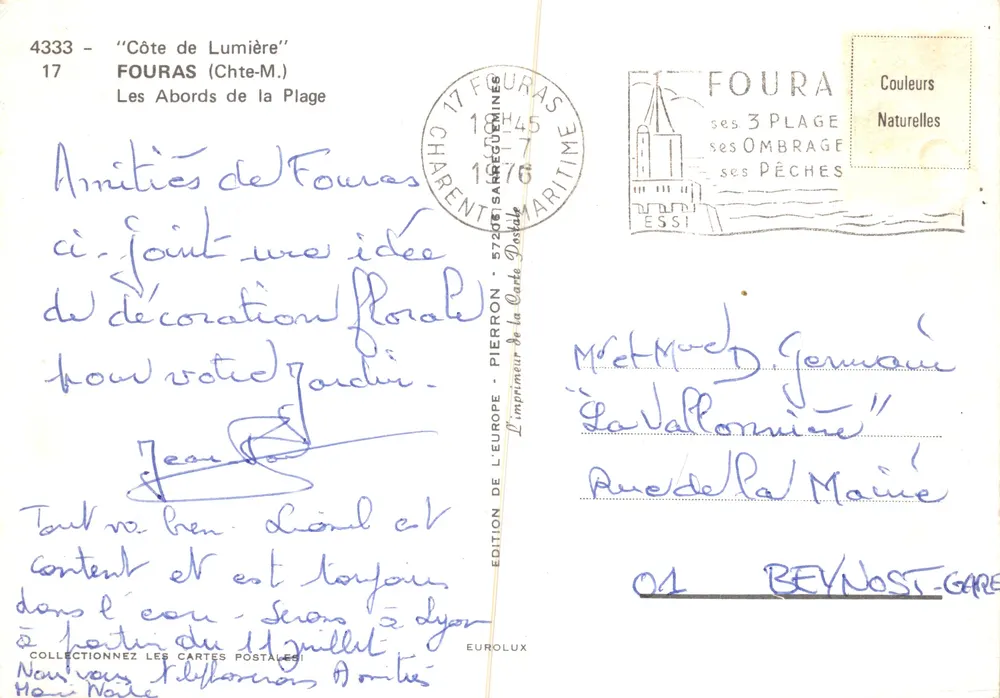 Fouras — Vista del área de la playa — Edition de l'Europe - Reverso