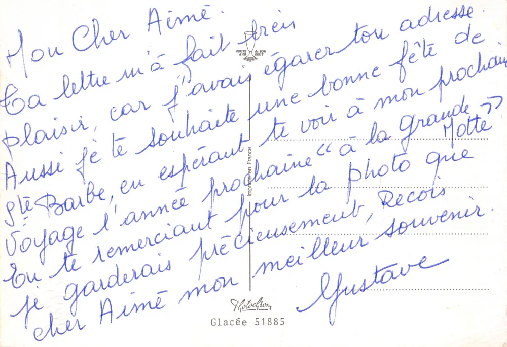 Mineur — scène de mine — éditeur Imprimerie de Glacée 51885 - Verso