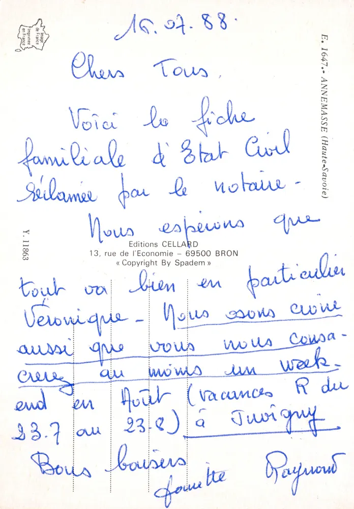 Annemasse — Tor zur Schweiz und zum Lac Léman — Verlag ANNE MASSE - Rückseite