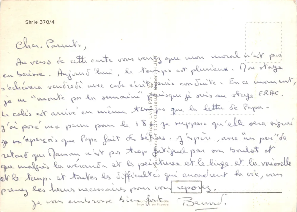 Apollo 15 — Lune ou Vénus ? — Éditions Lyra Paris, Série 370/4 - Verso