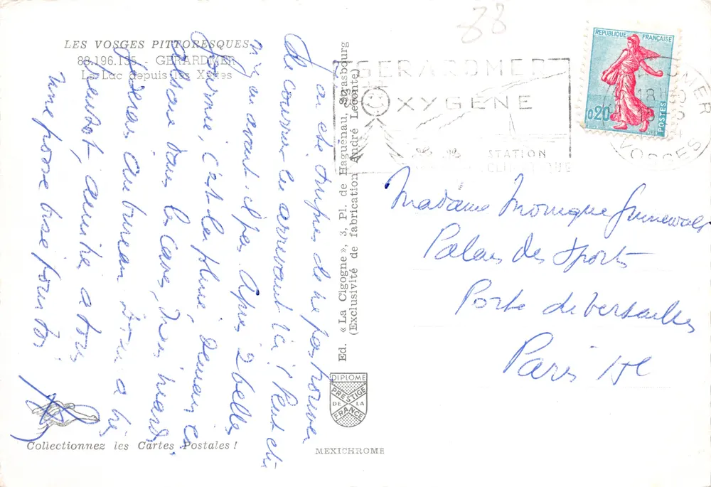 Vue du lac depuis les Vosges — Éditeur IRIS — N° 88.196.135 - Verso