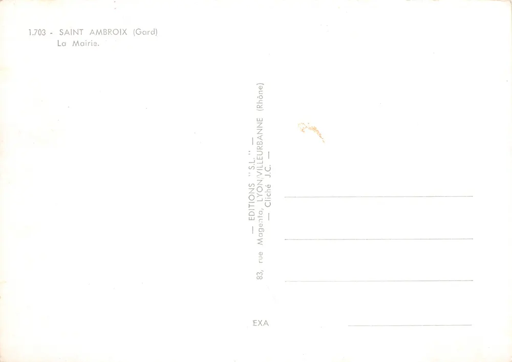 Stadthaus Saint-Ambroix — Verlag EDITIONS "S.L." — n° 1.703 - Rückseite
