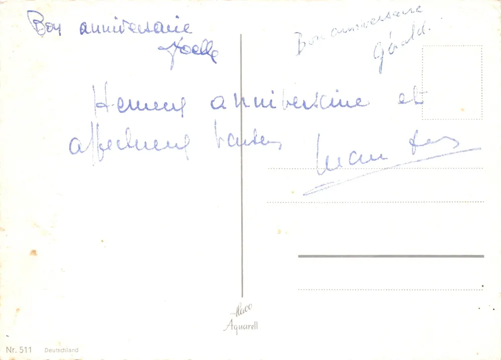 Bouquet de fleurs colorées — illustration — éditeur Laco Aquarell, n° 511 - Verso