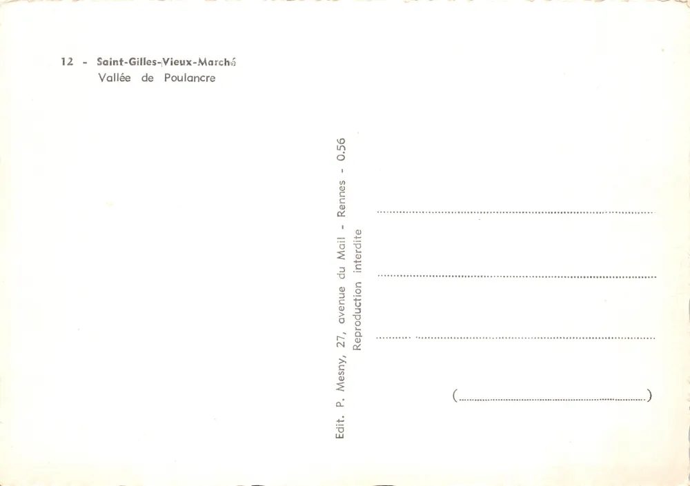 Tal von Poulancré — Panoramablick mit windungsreicher Straße — Verlag Loïc - Rückseite