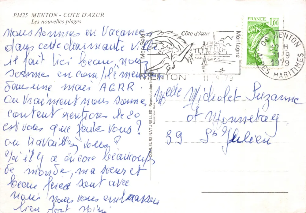 Menton - Côte d'Azur — Die neuen Strände — Verlag Mer Soleil, n° PM25 - Rückseite
