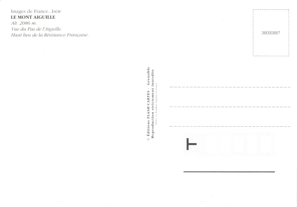 Der Mont Aiguille — Aussicht vom Pas de l'Aiguille — FLASH CARTES Editions - Rückseite