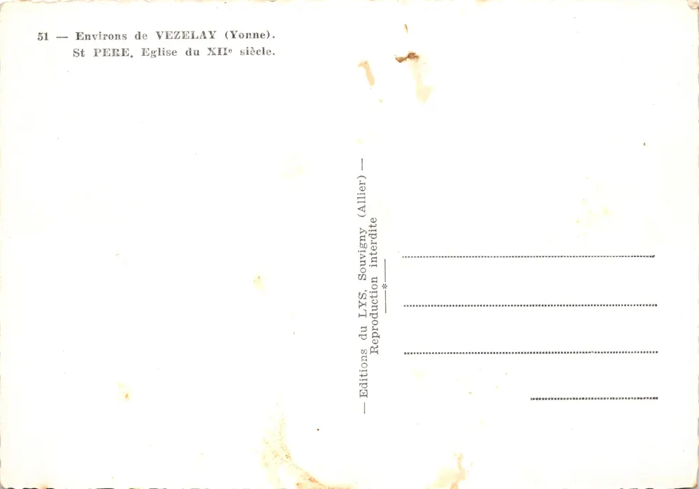 Saint-Père — Kirche des 12. Jahrhunderts — Éditions du LYS, Souvigny (Allier) - Rückseite