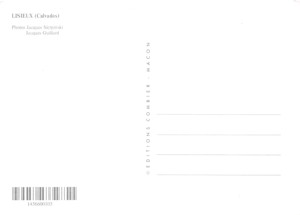 Lisieux — Basilika des Heiligen Herzens und religöses Gebäude — Éditions Combier (Calvados) - Rückseite