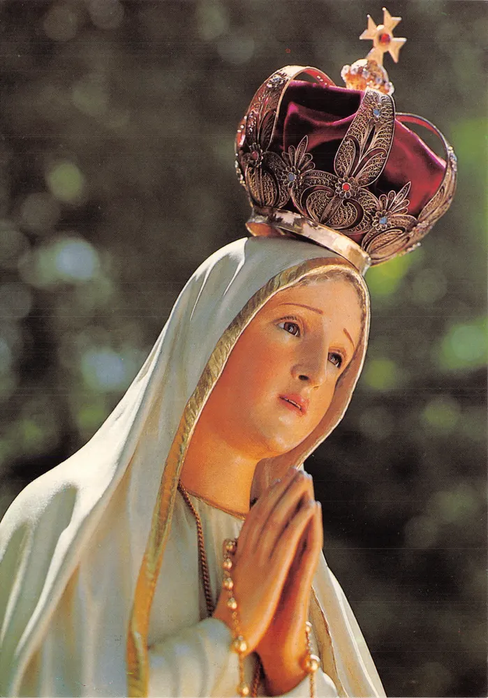 Notre-Dame de Fátima — statue pélerine — éditée pour Lumières sur l'Est - Recto