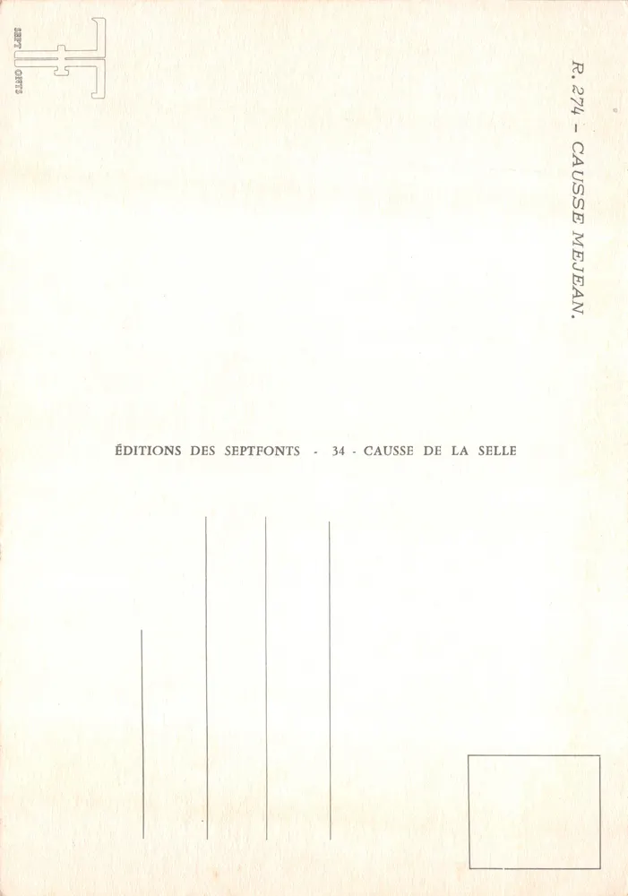 Causse de La Selle — Landschaft mit Bergen und Feldern — Éditions des Septfonts - Rückseite