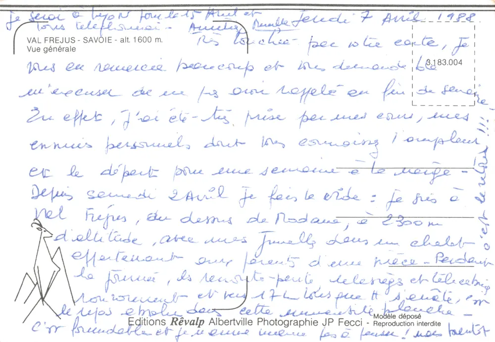 Val Fréjus — vista geral nevada — Éditions Révalp Albertville - Verso