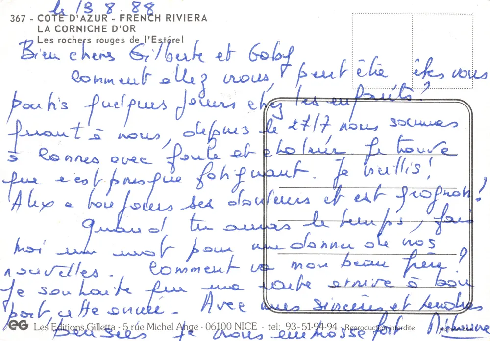 Costa Azul - A Corniche d'Or — Os rochedos vermelhos do Estérel - Verso