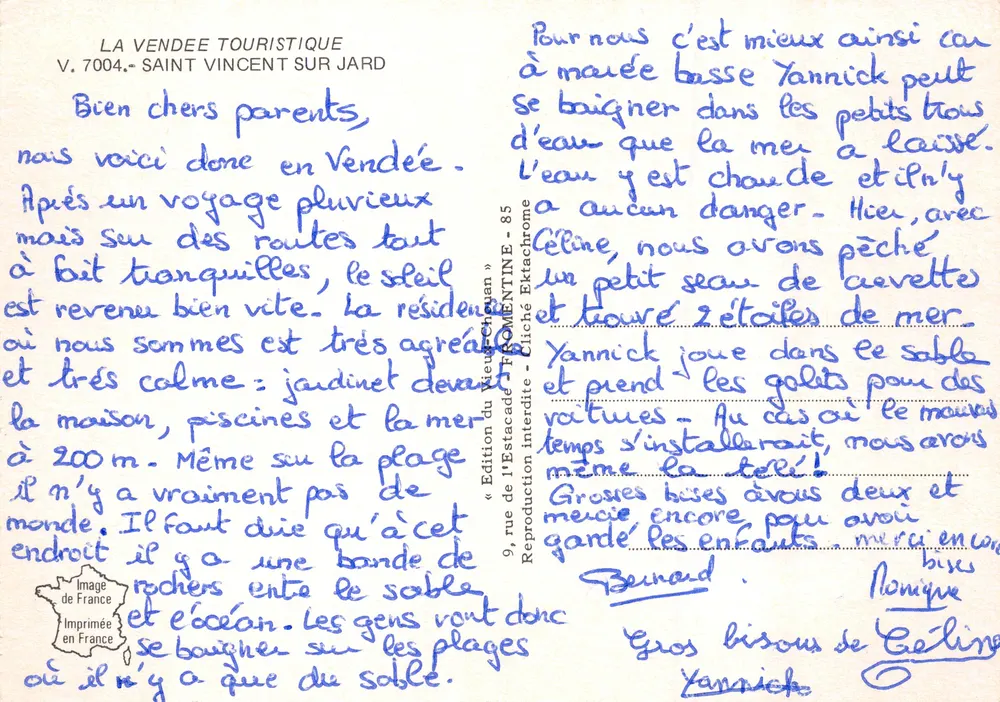 Saint Vincent sur Jard — Blick auf den Strand und die Küste — Édition de l'Estacade - Rückseite