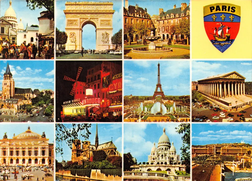 Paris — panoramische Ansicht in 11 Vignetten — Éditions d'art Yvon Arcueil - Vorderseite