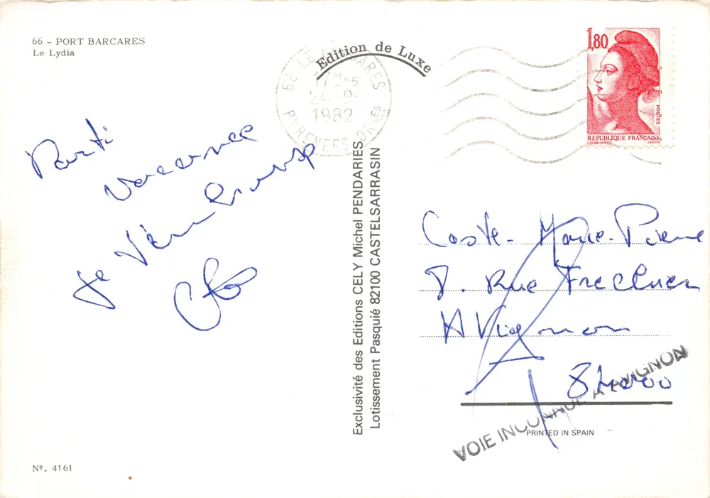 Le Lydia — navire de croisière — Éditions CELY n° 4161 - 뒷면