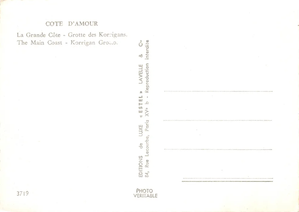 Grotte des Korrigans — vue depuis l'intérieur — Estel - Verso