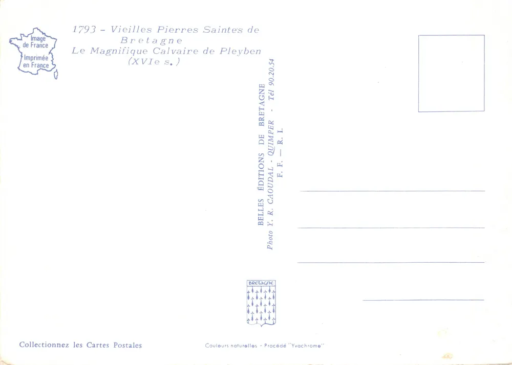 Calvary von Pleyben — geschnitztes Steinmonument — Edition Y.R. Caoudal, n° 90.20.54 - Rückseite