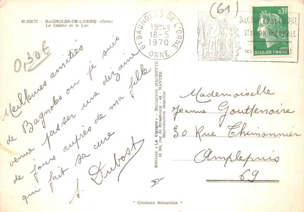 Die Störche — See Bagnolles-de-l'Orne — Verlag 'La Cigogne' - Rückseite