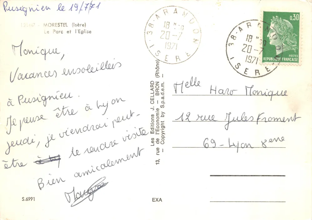 Rusignieu — Il Parco e la Chiesa — Les Éditions J. Cellard - Verso