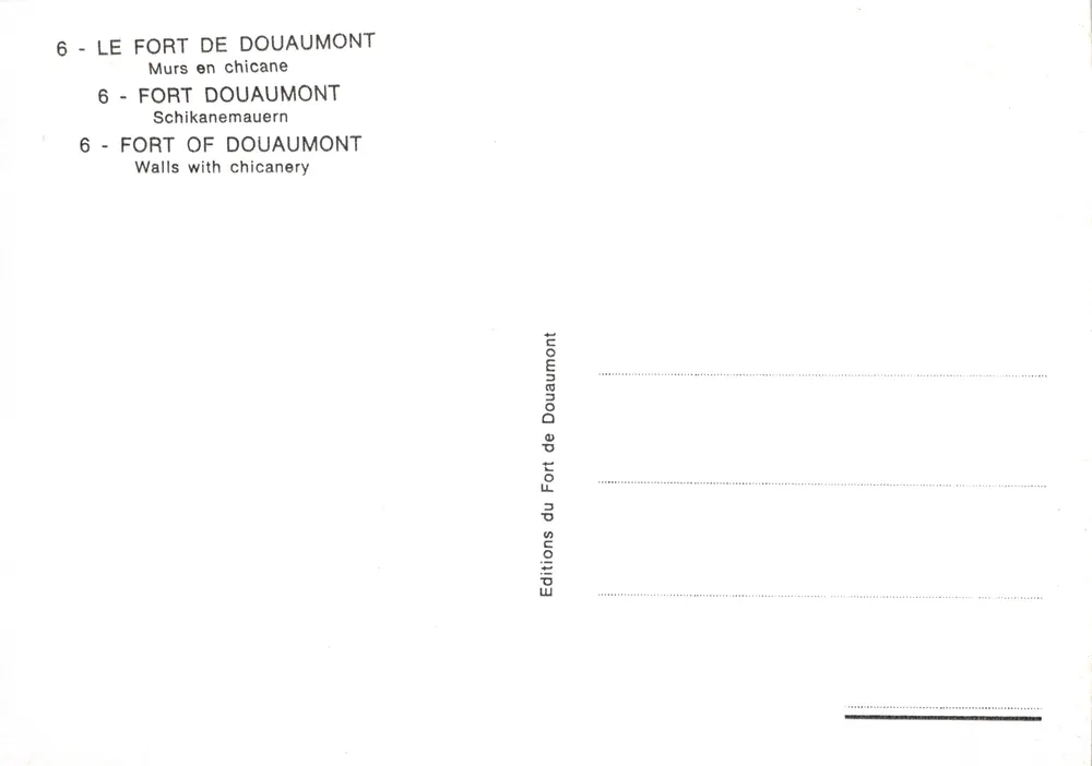 Festung Douaumont — Innenraum mit Schieferwänden — Editions du Fort de Douaumont n°6 - Rückseite