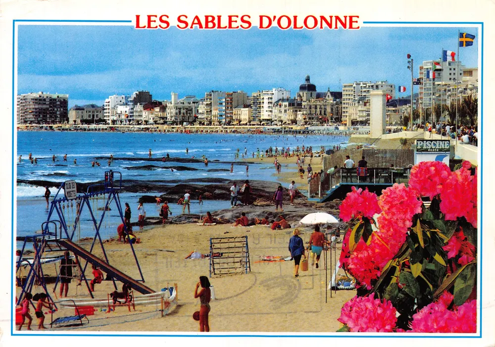 Les Sables d'Olonne — allgemeiner Blick auf den Strand und den Hafen — Verlag ARTAUD Frères - Vorderseite