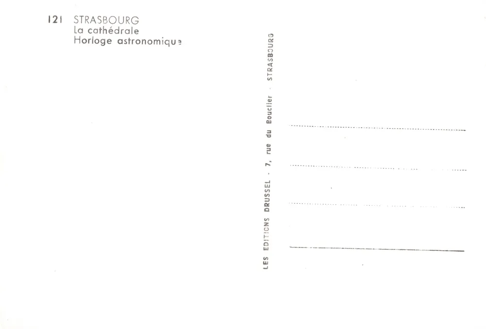 Strasbourg — Cathédrale — Horloge astronomique — Éditions Boulciler - Verso
