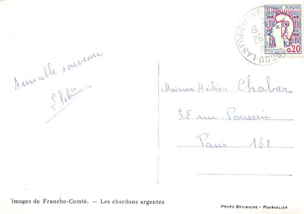 Silberne Disteln — Bilder aus der Franche-Comté — PHOTO STAINACRE - PONTARLIER - Rückseite