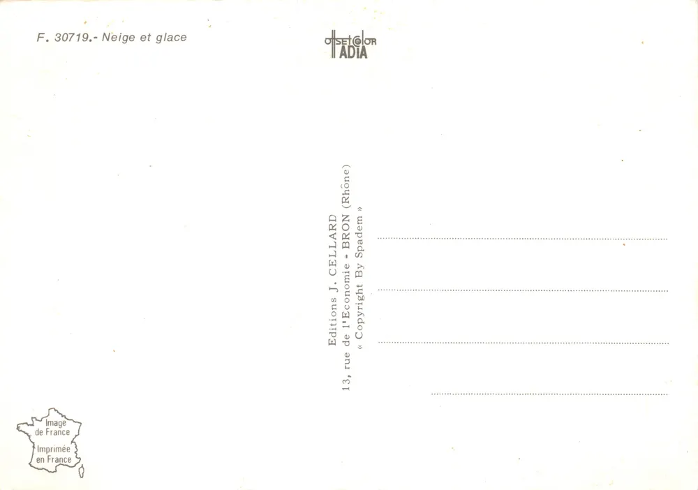 Cachoeira gelada — cachoeira nevada com estalactitas — Edições J. CELLARD - Verso