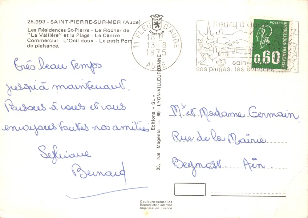 Saint-Pierre-sur-Mer — panoramische Ansicht in Collage — Éditions Magenta - Rückseite
