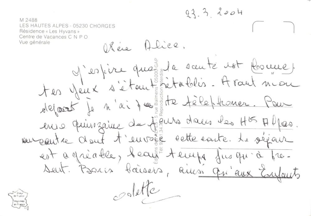 Les Hyvans — Allgemeiner Blick auf das Ferienzentrum — Éditions des Hautes-Alpes - Rückseite