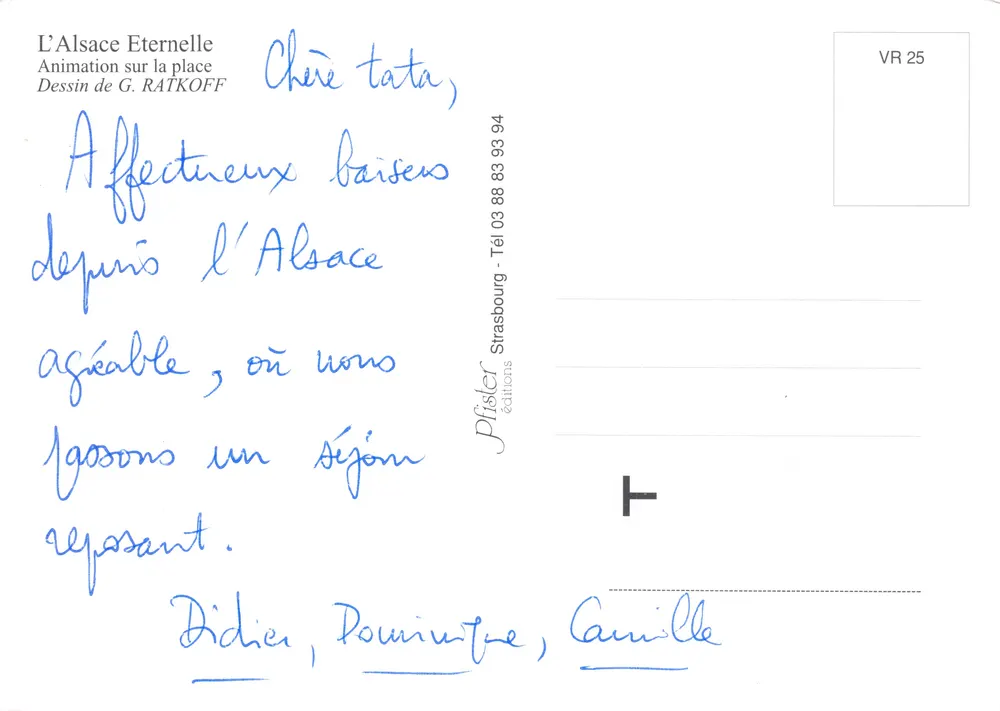 L'Alsace Eternelle — Animation sur la place, éditeur Pfister éditions, n° VR 25 - Verso