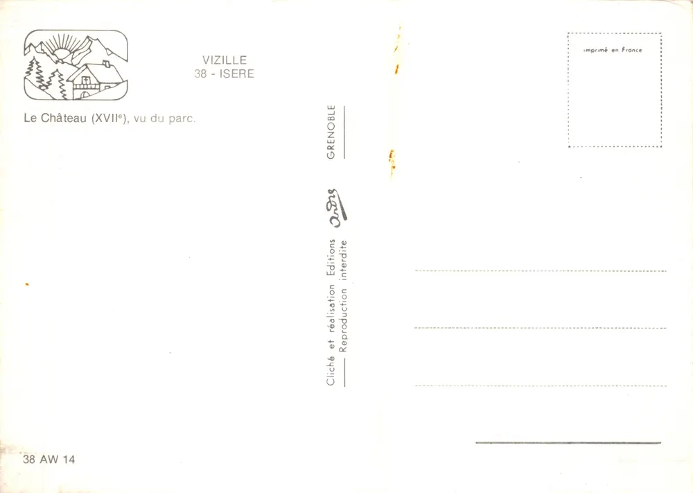 Castello di Vizille — Vista del parco — Éditions Grenoble - Verso