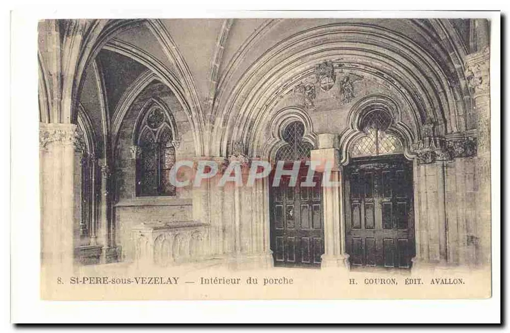 St-Père-sous-Vézelay — Innenansicht des Portals — H. Couron, Édit. Avallon - Vorderseite