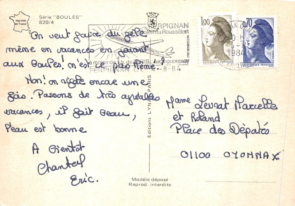 Madame Levcat — scène de pétanque — Éditions LYNNAIS - 뒷면