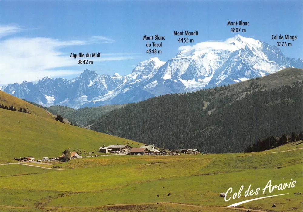 Col des Aravis — Panoramablick auf das Massiv des Mont-Blanc — Editions REVALP - ALBERTVILLE - Vorderseite