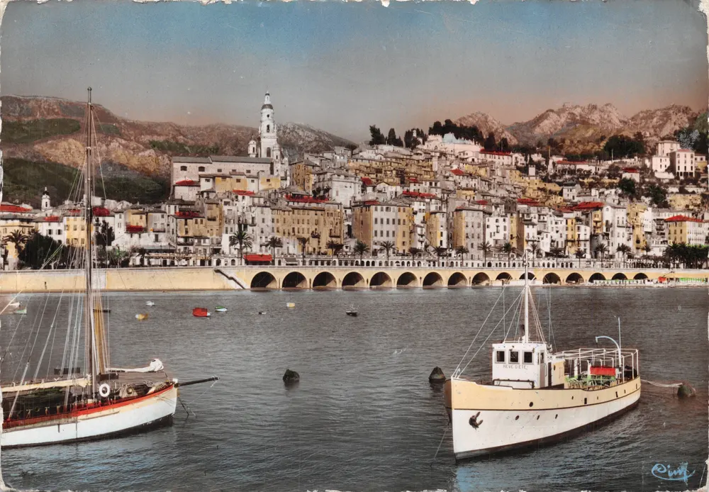 Menton (A.M.) — Die Stadt und der Hafen — IMPRIMERIE COMBIER - Vorderseite