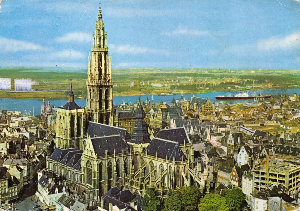 Anvers — Cathédrale et l'Escaut — éditeur VAN MIEGHEM A. Oostende n°9 - Recto