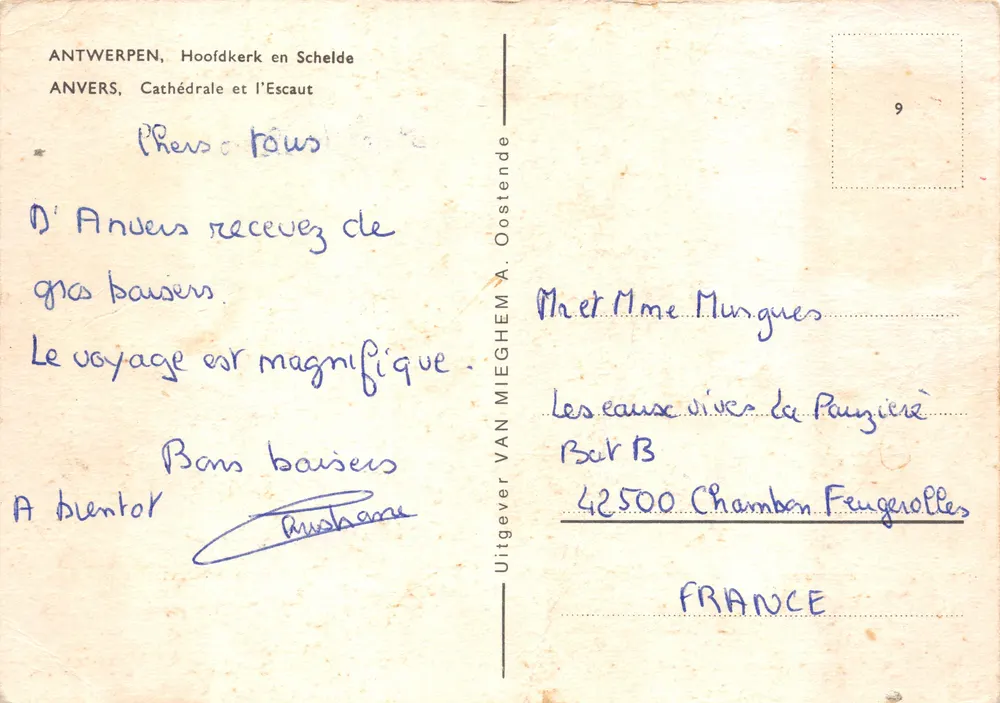 Anvers — Cathédrale et l'Escaut — éditeur VAN MIEGHEM A. Oostende n°9 - Verso