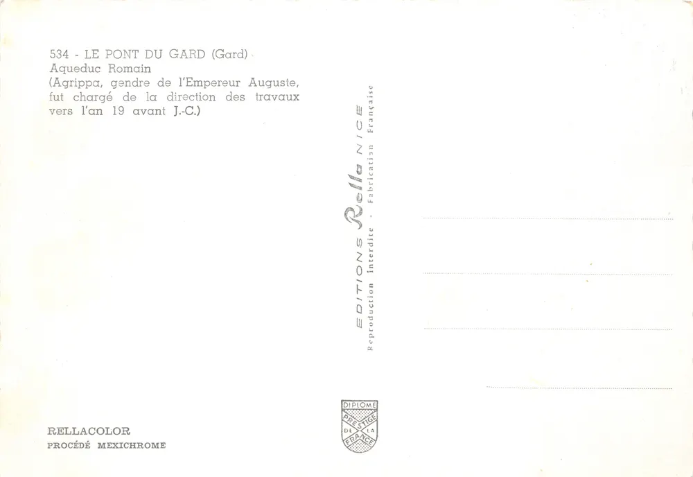 Ponte di Gard — acquedotto romano — Éditions Rella - Verso