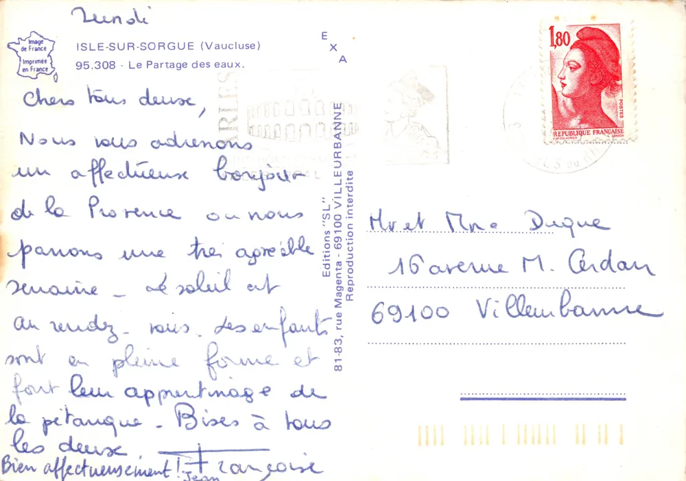 Isle-sur-Sorgue — Le Partage des eaux — Éditions Magenta - 뒷면