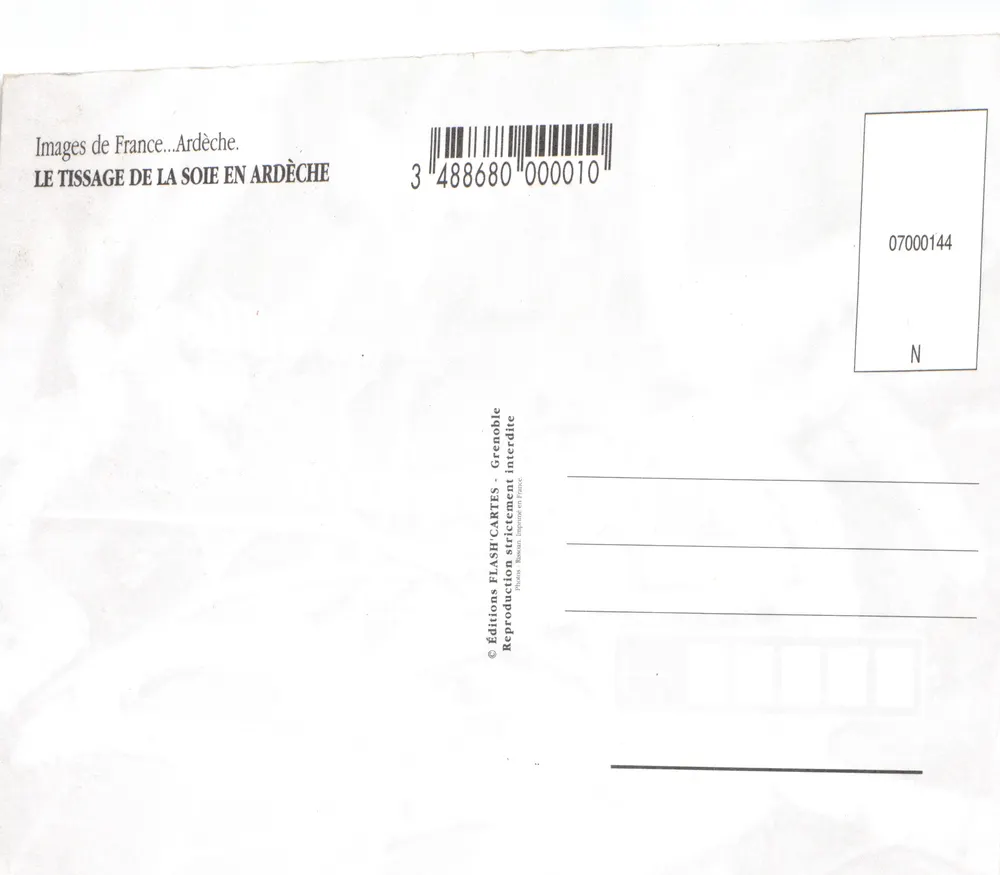 Die Seidenweberei in der Ardèche — Seidenprozess — FLASH CARTES Editions - Rückseite