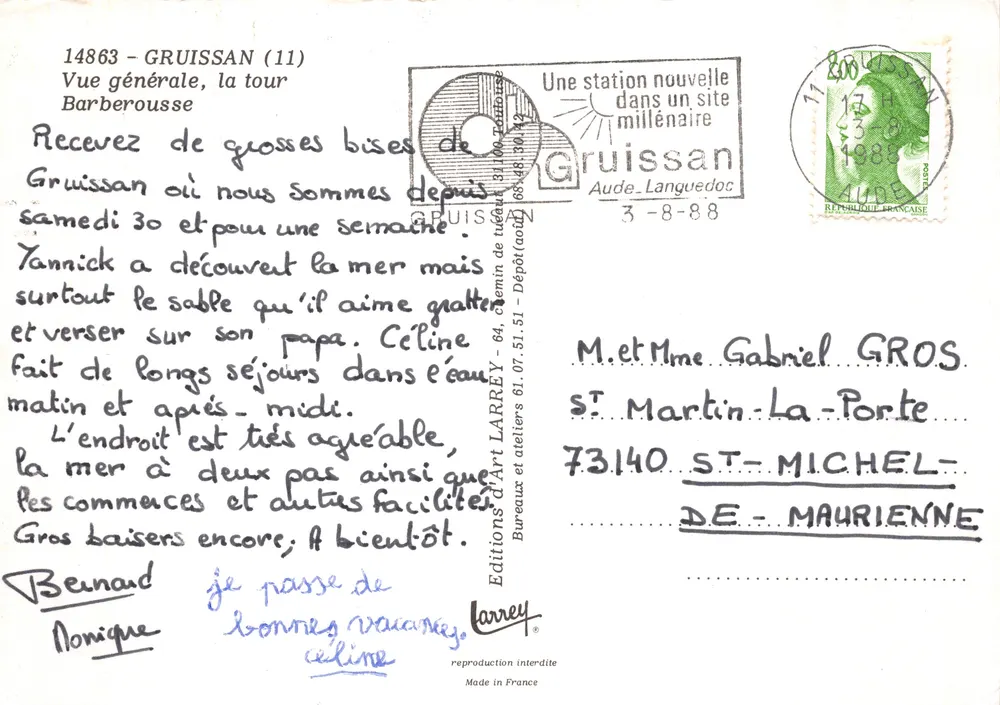 Gruissan (11) — Allgemeiner Blick, die Turm von Barberousse — Éditions d'Art Larrey - Rückseite