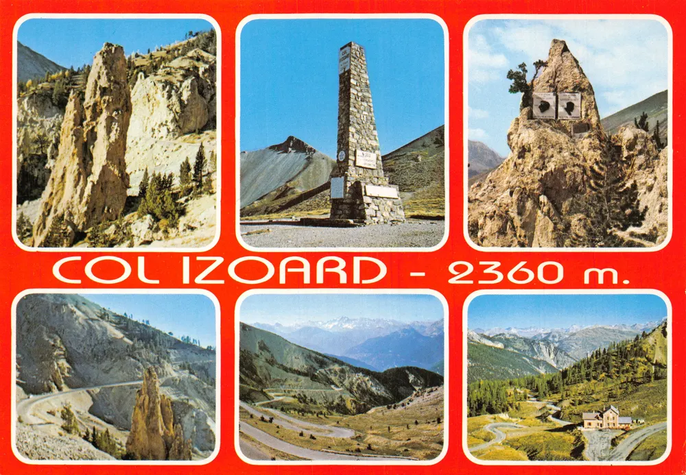 Col d'Izoard — Panoramablick mit Denkmal und Landschaften — In C.E.E. gedruckt n°21 - Vorderseite