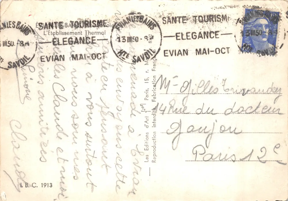 Évian-les-Bains — Thermalbad — Les Éditions d'Art, Évian-les-Bains - Rückseite