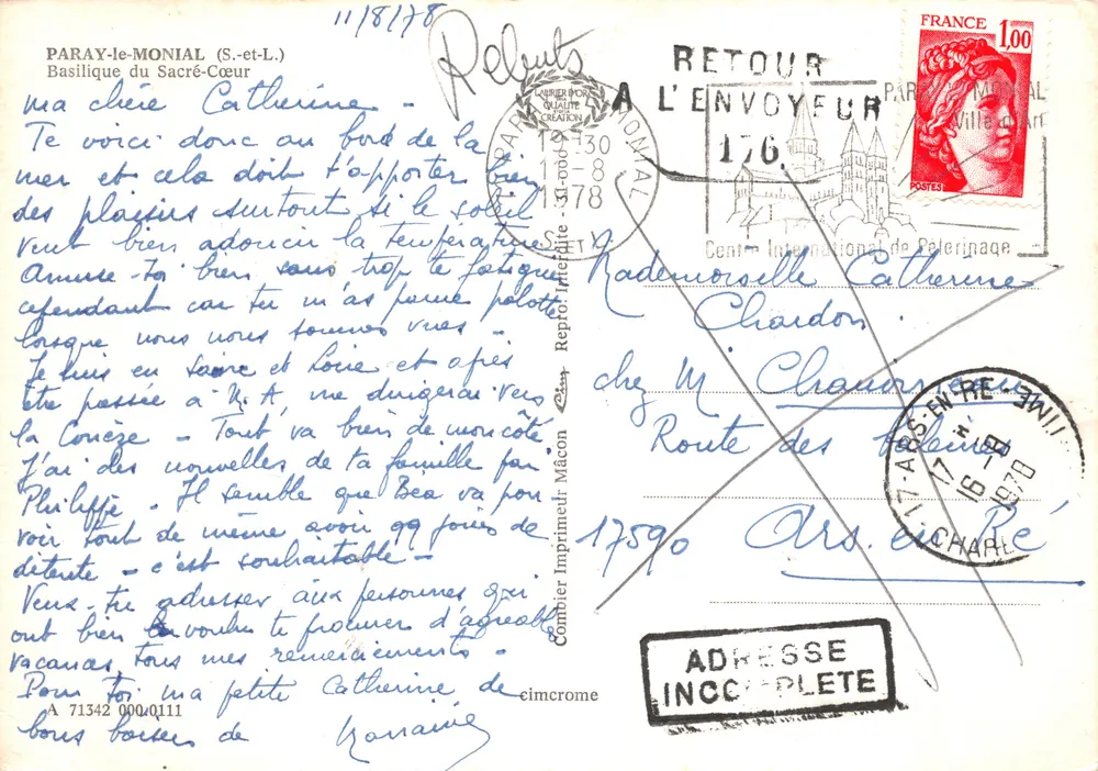 Paray-le-Monial — Basilique du Sacré-Cœur — Imprimé par Combier - Verso