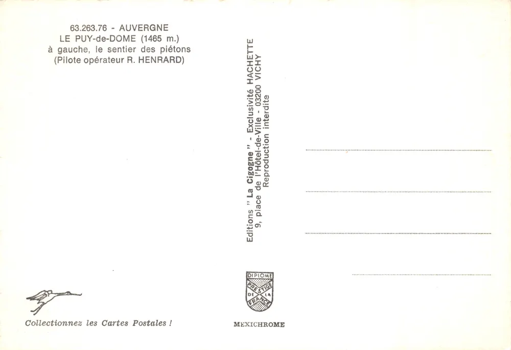 Le Puy-de-Dôme — sommet avec antenne et bâtiments — éditeur IRIS - पीछे