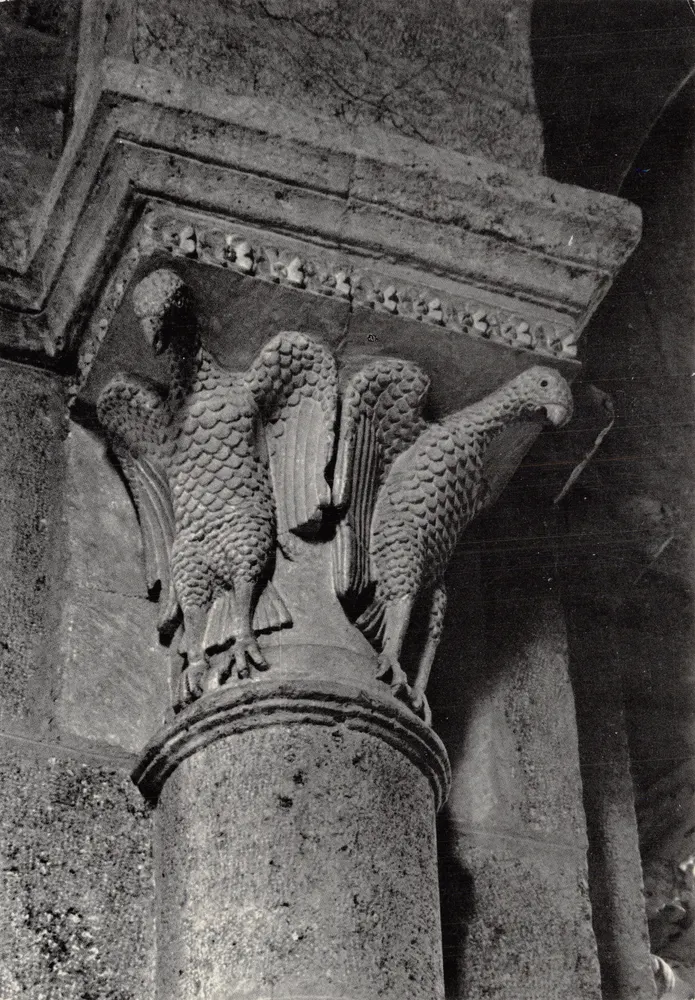 Saulieu (21. C.-d'Or) — Basilique Saint-Andoche — Aigles adossés, influence byzantine - Recto