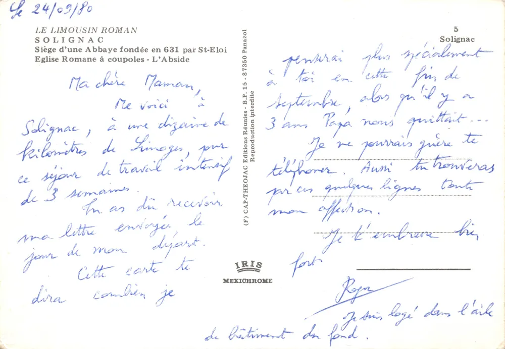 Solignac — Abbaye fondée en 631 par Saint-Éloi — éditeur IRIS - Verso
