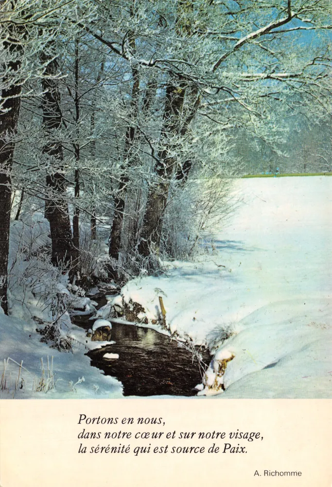 Forêt enneigée — rivière gelée — A. Richomme - आगे